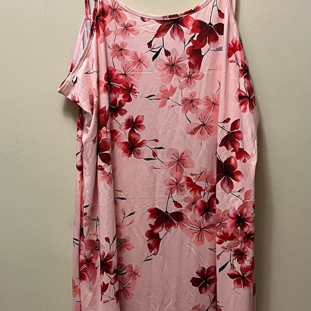 Floral Pink Sleeveless Dress
